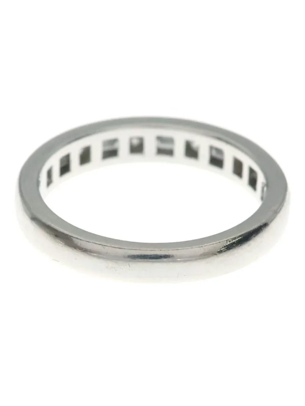 Tiffany & Co Half Eternity Channel Setting Baguette Cut Diamond Ring Platinum